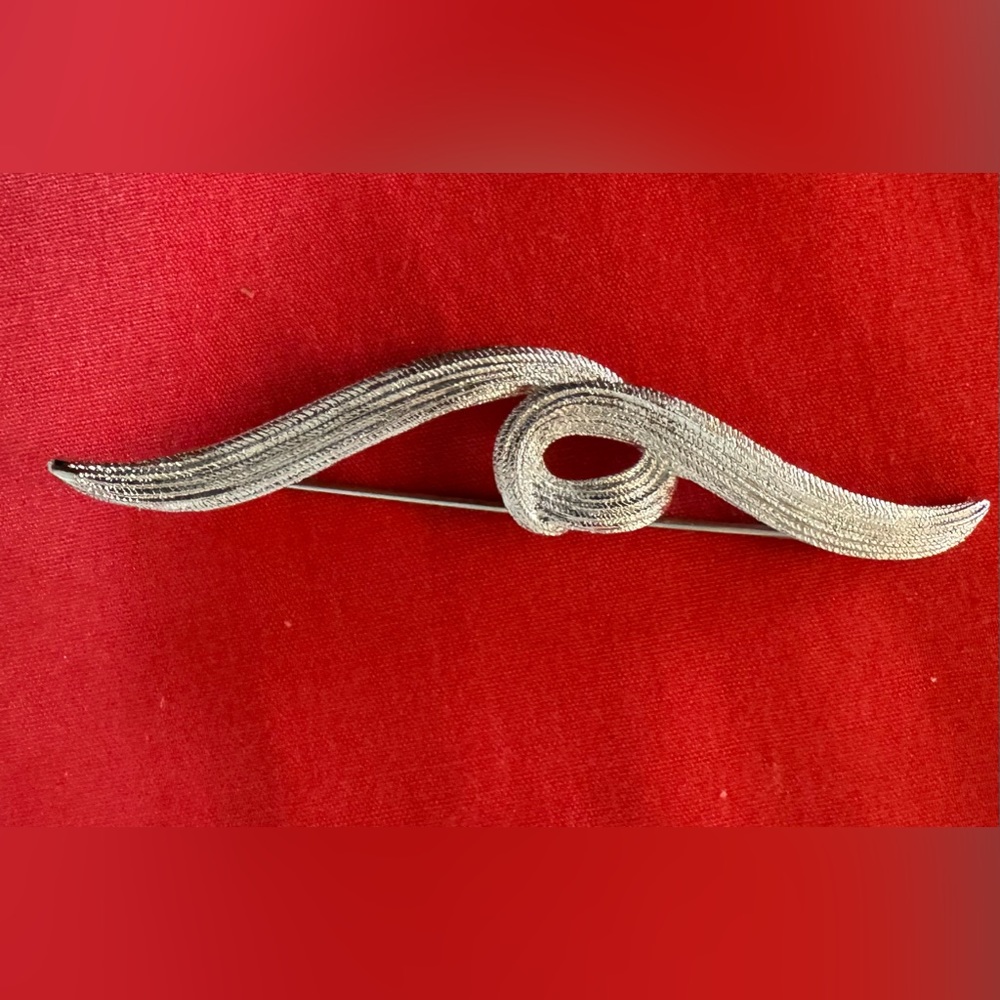 Monet Silver Wing Pin. 3.5”